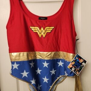Wonder Woman Kids Red & Blue Costume Bodysuit by Forever 21